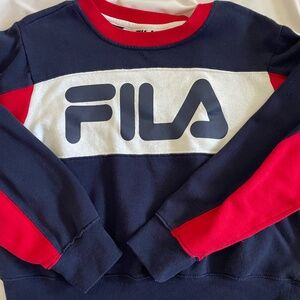 Navy, Red and White FILA Logo Sweater - Kids XL, fits women’s Small